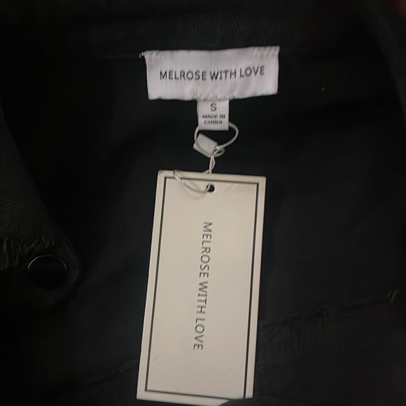 Black denim fringe studded cropped jacket new with tag size small - Picture 4 of 5